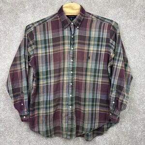 *FLAW* Polo Ralph Lauren Shirt‎ Mens XLT Plaid Button Down Collared Long Sleeve